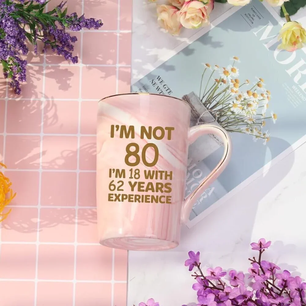 I’m Not 80 I’m 18 with 62 Years Experience Mug and Coaster / 14 oz. / BRAND NEW
